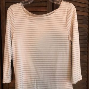 Eddie Bauer 3/4 Sleeve Stripped Shirt